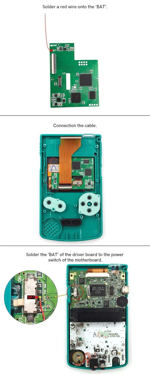 Game Boy Color OLED Backlight Kit with Touch Screen - Hispeedido - Image 5
