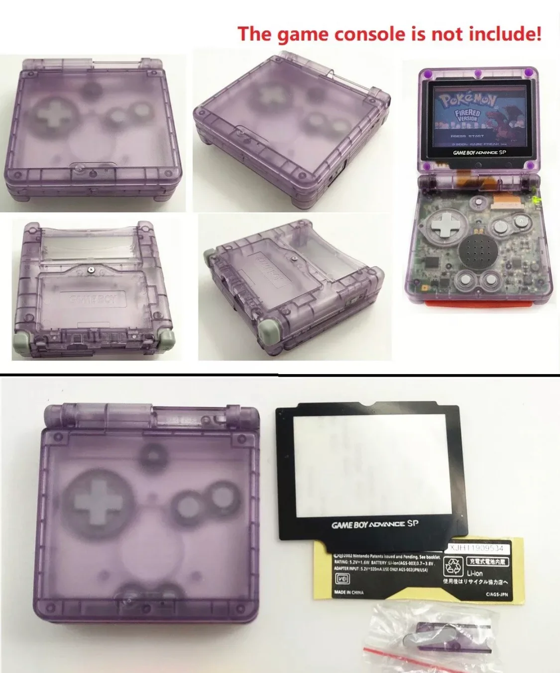 Nintendo Game Boy Advance SP Clear Housing/Shell - Image 7