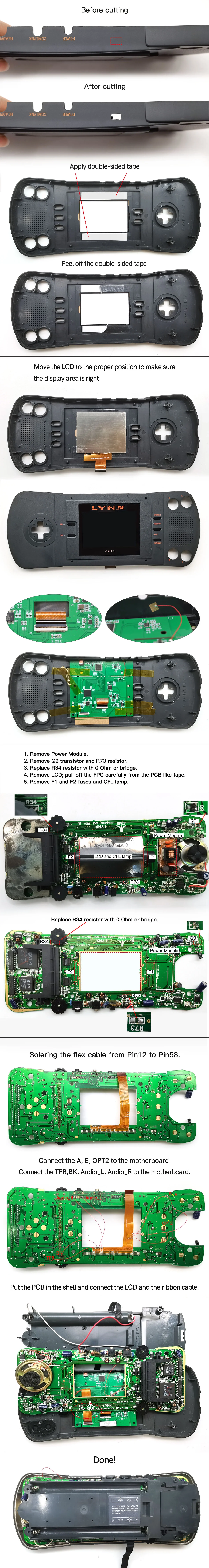 Replacement LCD and HDMI Out Kit for the Atari LYNX 1 - Image 4