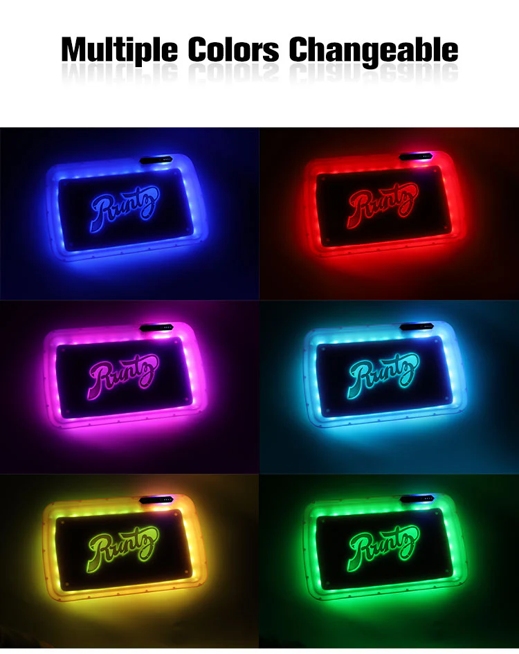 Runty LED Rolling Glow Light Up Tray Rechargeable USB-C Newest Version Purple - Image 2